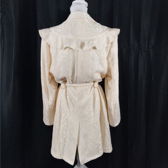 NWT@$100! ASHLEY STEWART! CREAM FLORAL PATTERNED SATIN BROCADE JACKET! SZ 18/20 - Picture 8 of 12